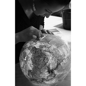 Globe duo en verre acrylique, 34 cm