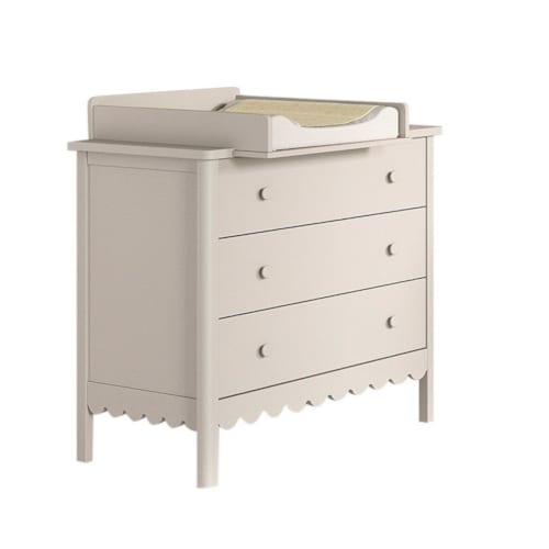 JAXX - Ensemble chambre swingo commode 3 tiroirs + plan à langer clay