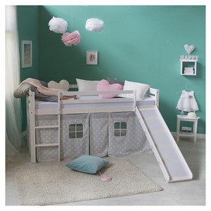 Lit mi-haut 90x200 étoiles avec matelas