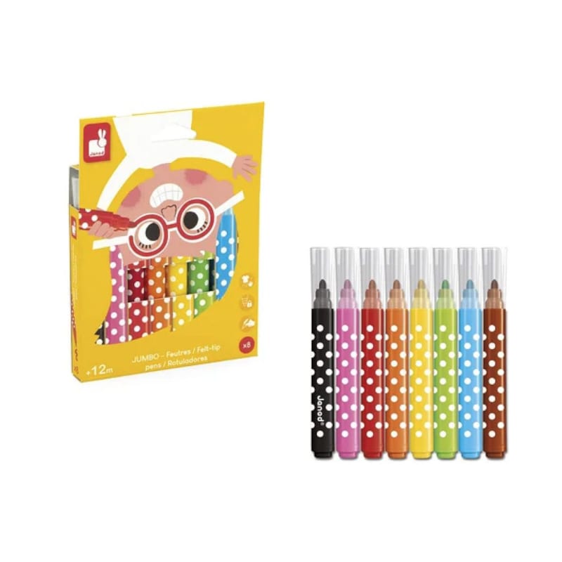 Feutres jumbo - 8 couleurs