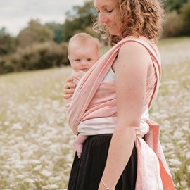 Echarpe jacquard-ginkgo rose-4,60 m