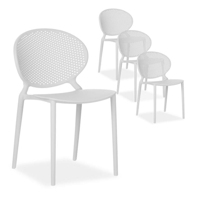 Chaise de jardin moderne lot 4 chaises gris