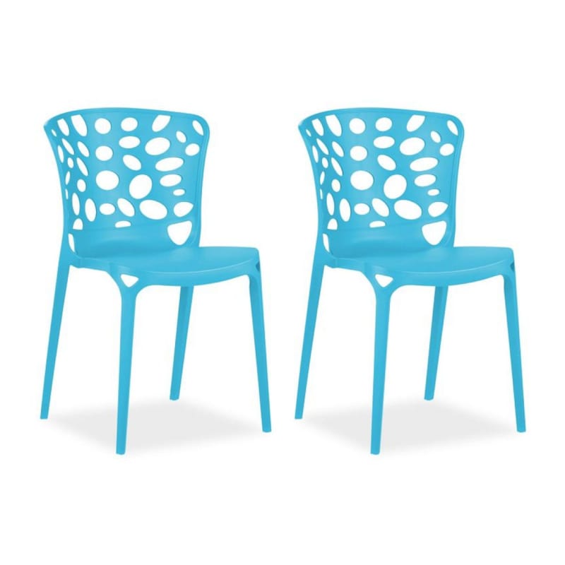 Chaise de jardin lot 2 chaises bleues