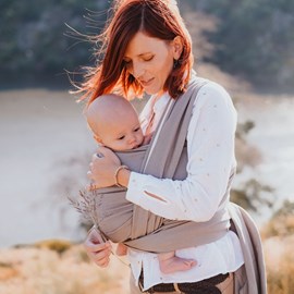 Echarpe sergé brisé-gris vintage-3,60 m