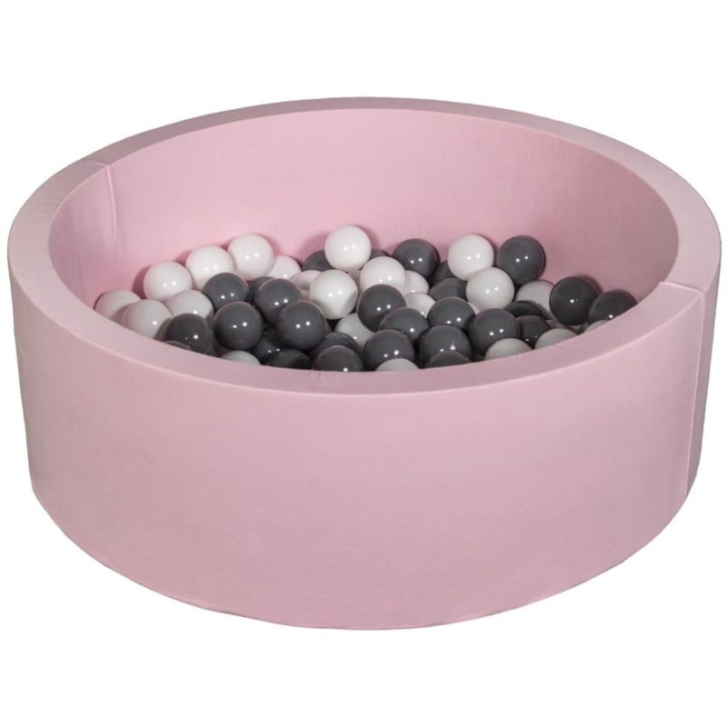 Piscine à balles blanc, gris - 150 balles rose