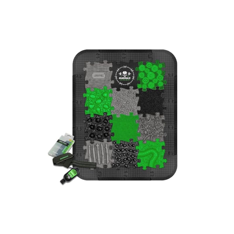 Tapis sensoriel muffik ensemble gym - 28 pièces, graphite, vert, noir