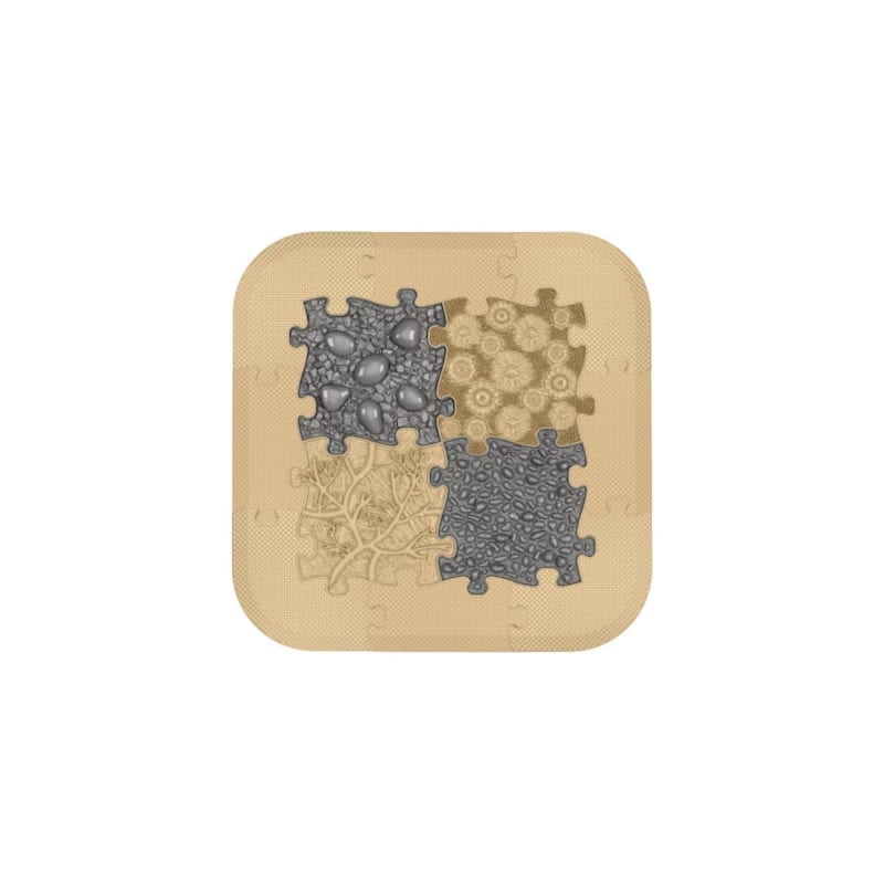 Tapis sensoriel muffik ensemble spa - 12 pièces, beige, graphite