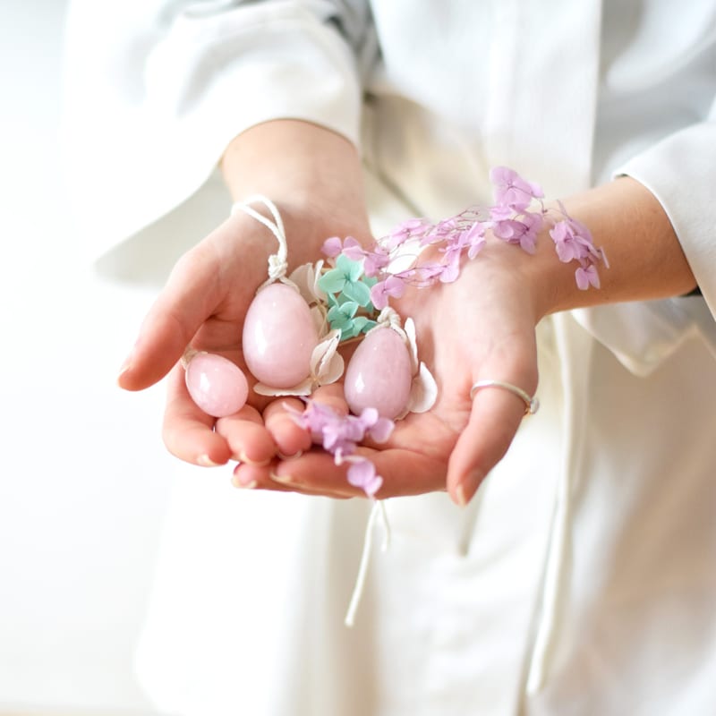 Œufs yoni quartz rose assortiment de 3