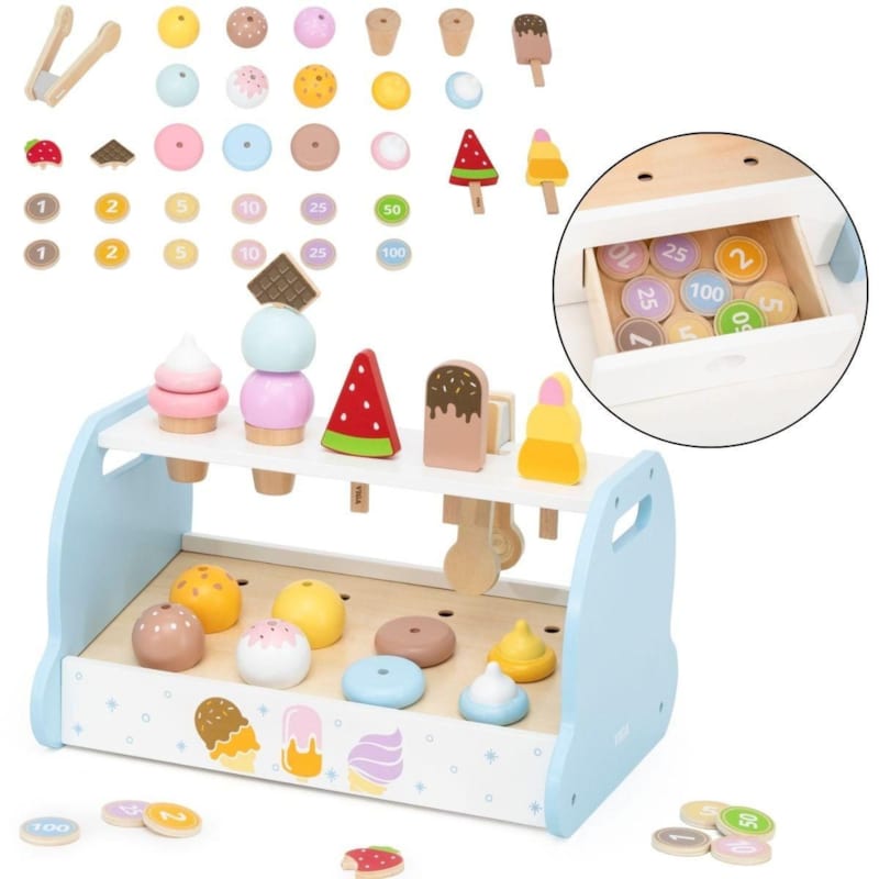Marchande en bois viga 44842 polarb - mini glacier pâtisserie