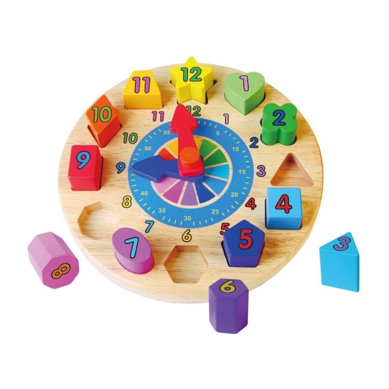 Horloge d'éveil viga 59235 - trieur de formes en bois