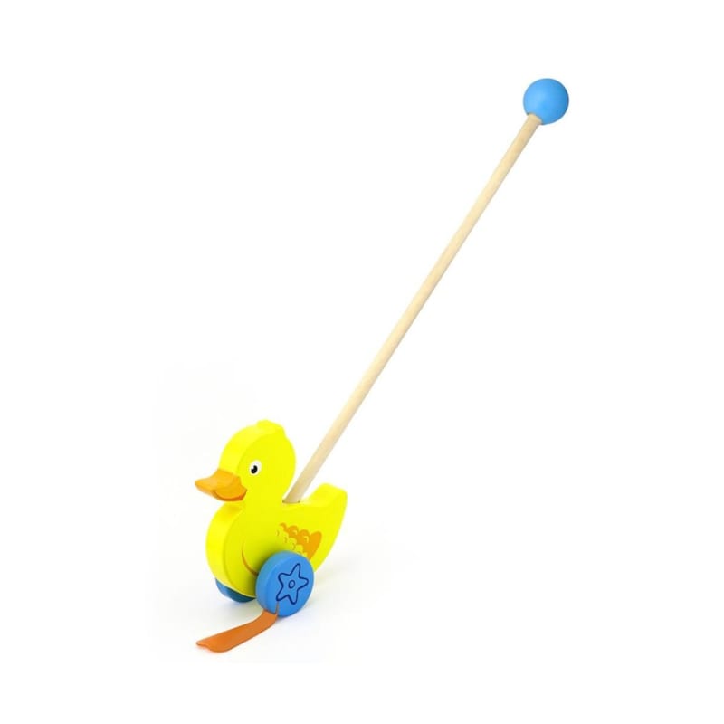 Jouet à pousser viga 50961 - canard sur bâton en bois