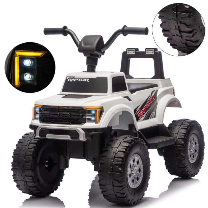 Voiture électrique milly mally ford f-150 raptor blanche - 2 moteurs