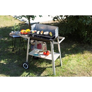 Barbecue charbon finition bois