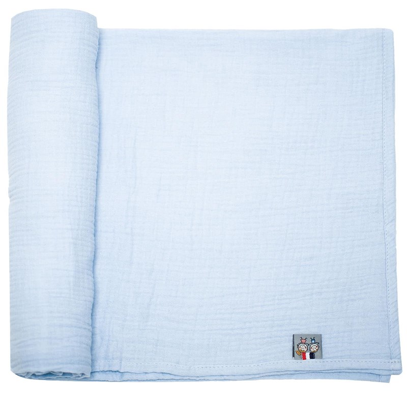 Maxi lange en gaze de coton jeanne bleu