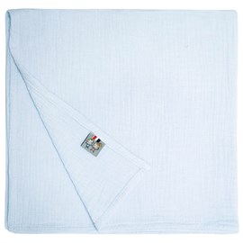 Lange en gaze de coton jeanne bleu