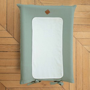 Housse matelas-langer gaze coton jeanne