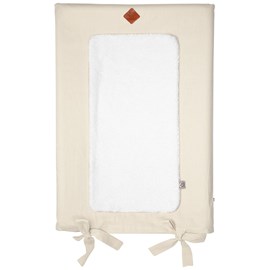 Housse matelas à langer lin lavé beige