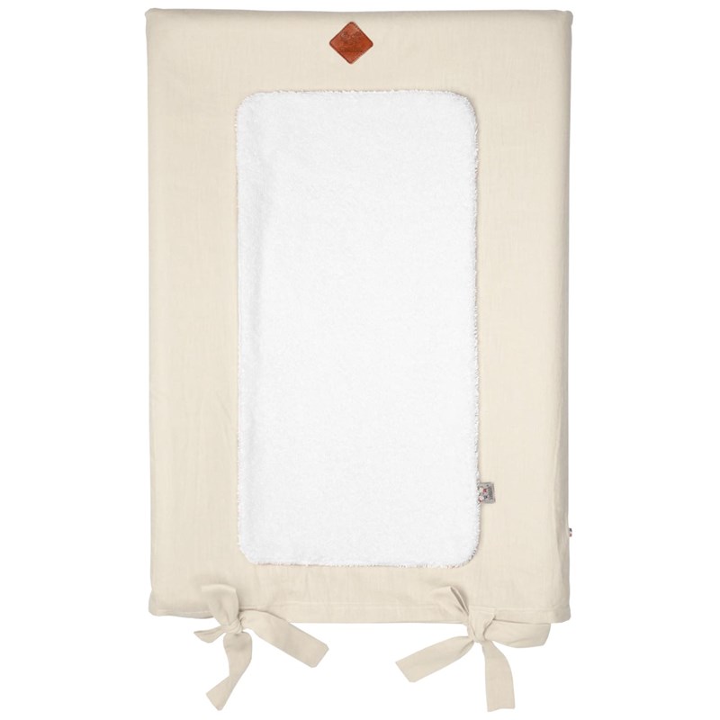 Housse matelas à langer lin lavé beige
