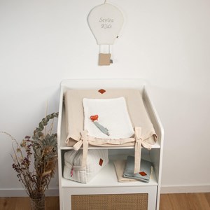 Housse matelas à langer lin lavé beige