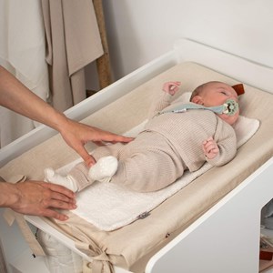 Housse matelas à langer lin lavé vert