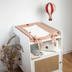 Housse matelas à langer lin lavé pêche