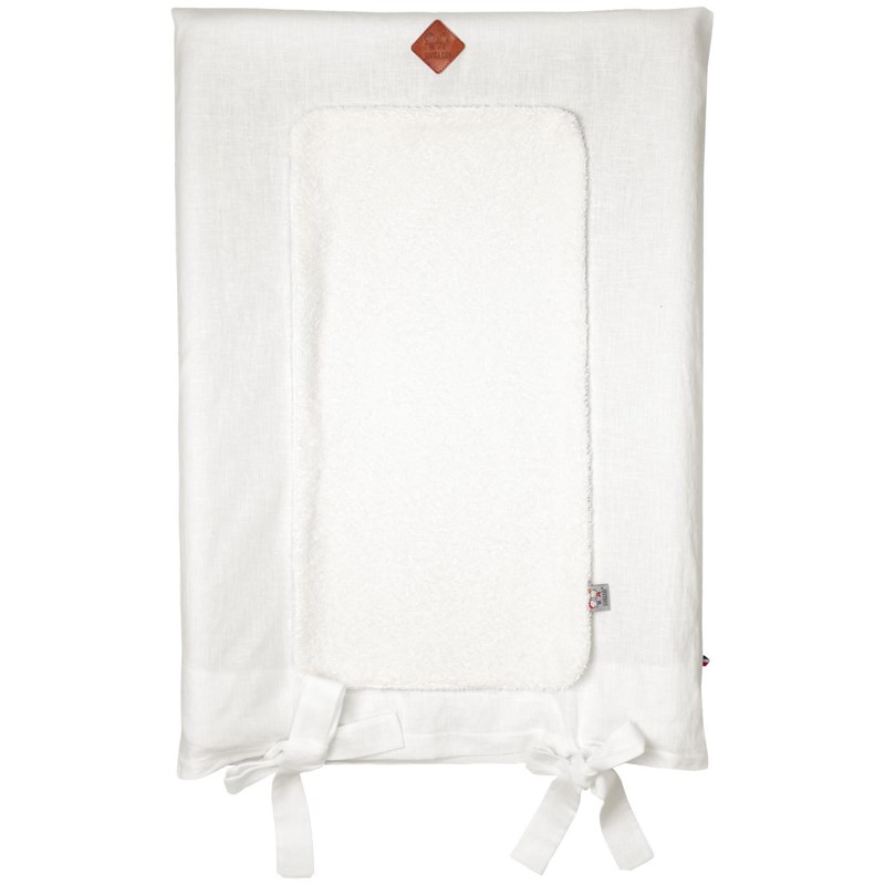 Housse matelas à langer lin lavé écru