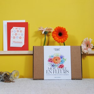 Pack maman - coffret fleurs et carte
