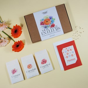 Pack maman - coffret fleurs et carte