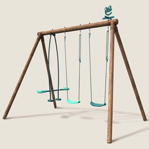 Balançoire en bois traité 3 agrès polo