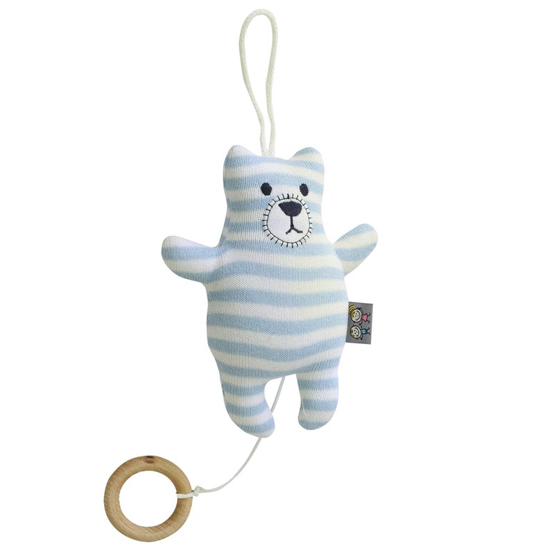 Peluche musicale à suspendre en tricot