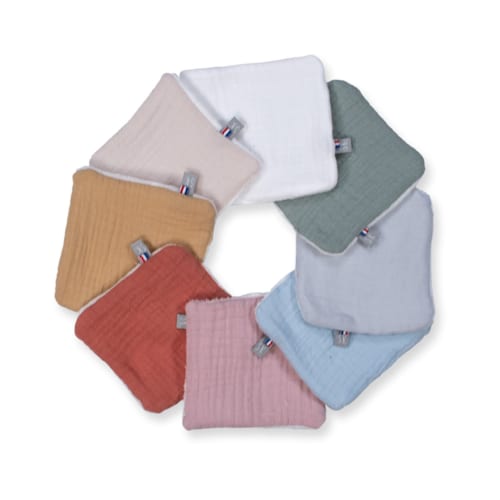 Sevira Kids - 8 lingettes lavables bambou coton jeanne