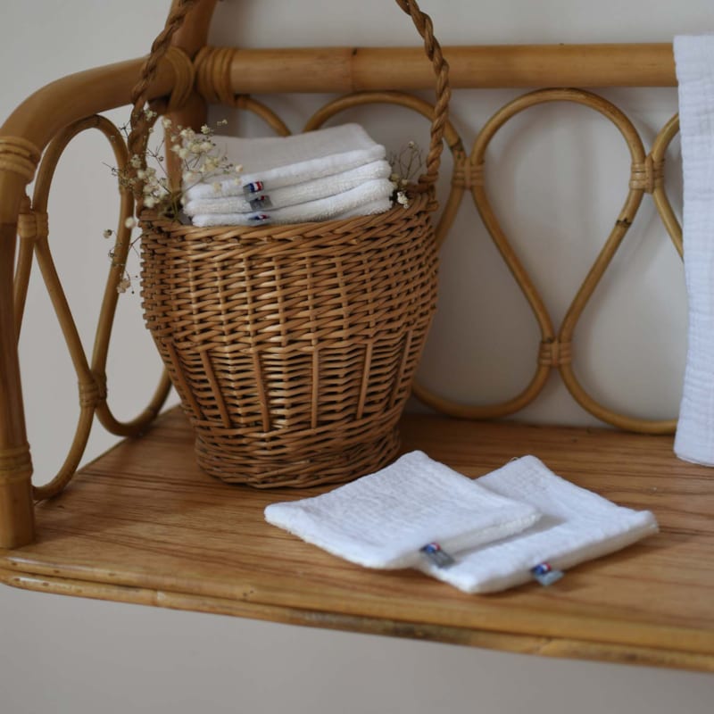 8 lingettes lavables bambou coton jeanne (Sevira Kids) - Image 2