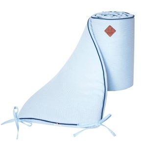 Tour de lit bébé gaze coton jeanne bleu