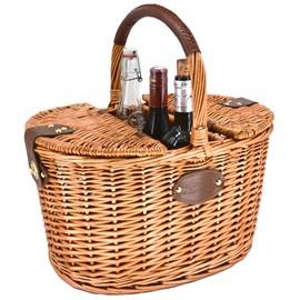 Panier porte-bouteilles en osier