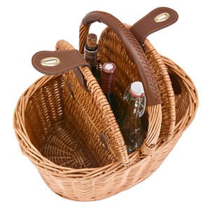 Panier porte-bouteilles en osier