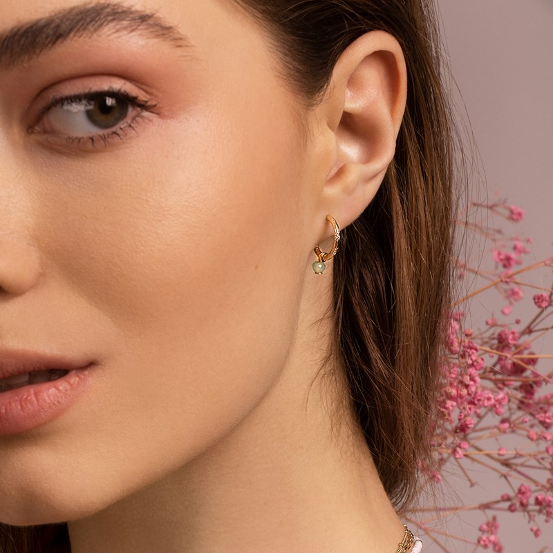 Boucles d'oreilles aventurine - pampille