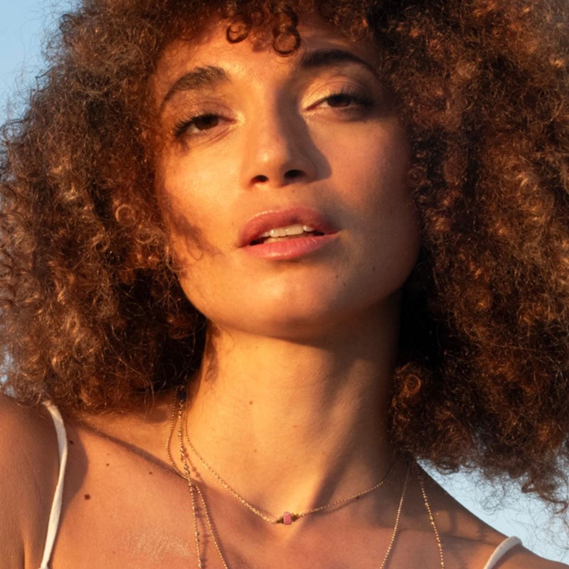 Collier court rhodonite - éos