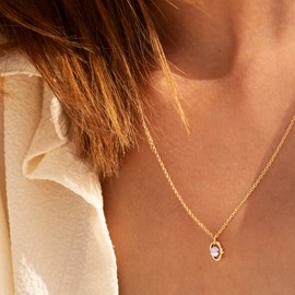 Collier quartz rose - orphée