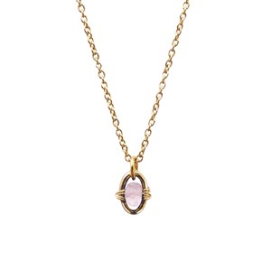 Collier quartz rose - orphée