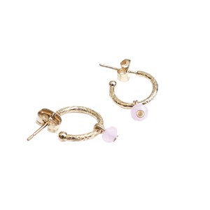 Créoles quartz rose - pampille