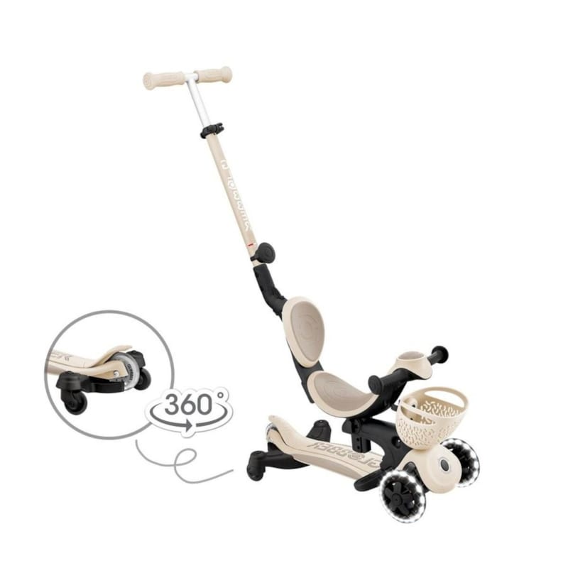 Globber trottinette évolutive go?up baby lights 360 ? taupe