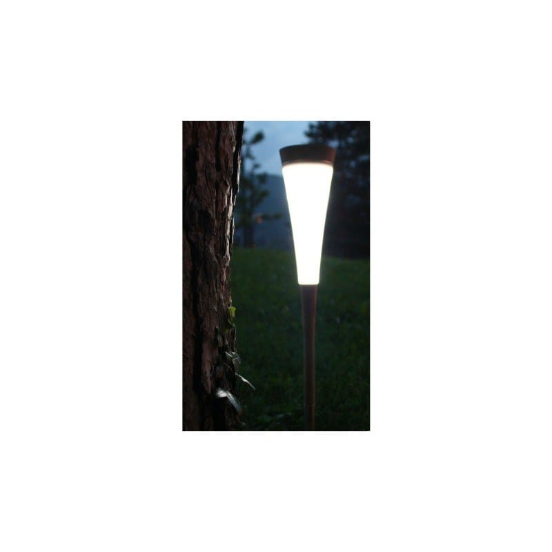 Lampe solaire de jardin roseau