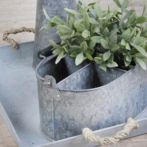 Seau en zinc 3 compartiments