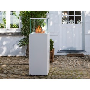 Bio-cheminée column large blanc