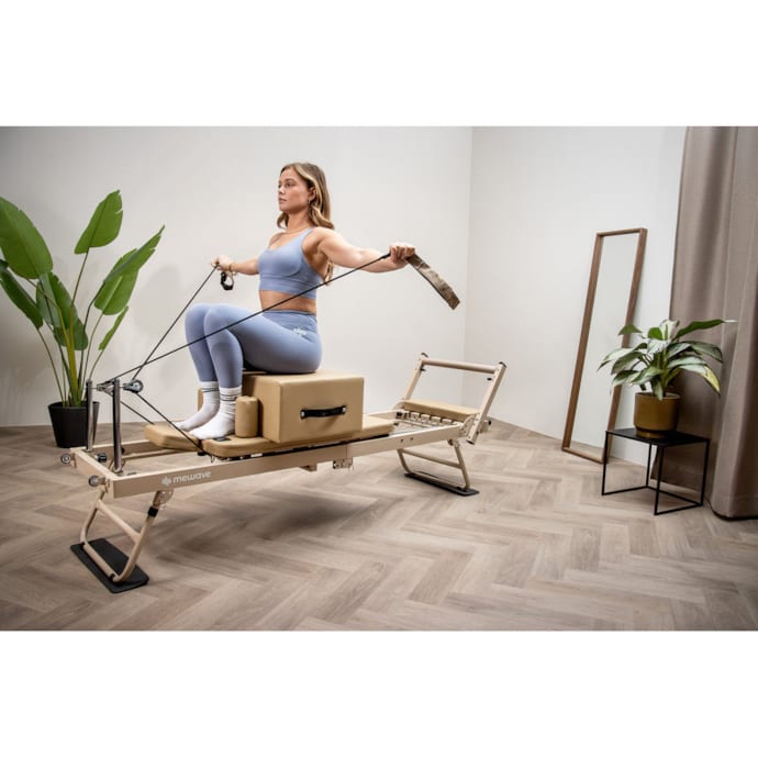 Pack reformer pilates mewave – incluant box, ring & jumpboard – beige