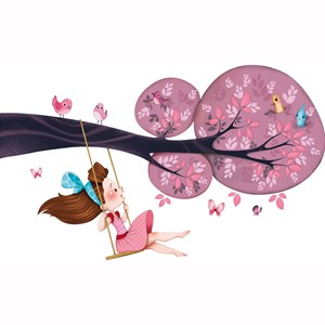 Sticker enfant balançoire fille