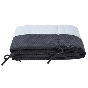 Tour de lit bébé fleur de chanvre marine