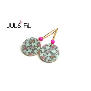 Boucles d'oreilles dormeuse bois liberty