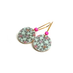 Boucles d'oreilles dormeuse bois liberty