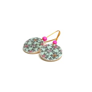 Boucles d'oreilles dormeuse bois liberty